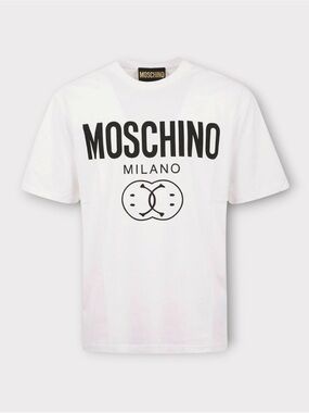 MOSCHINO Milano Couture Apple Graphic Logo T-Shirt White NWT Authentic”